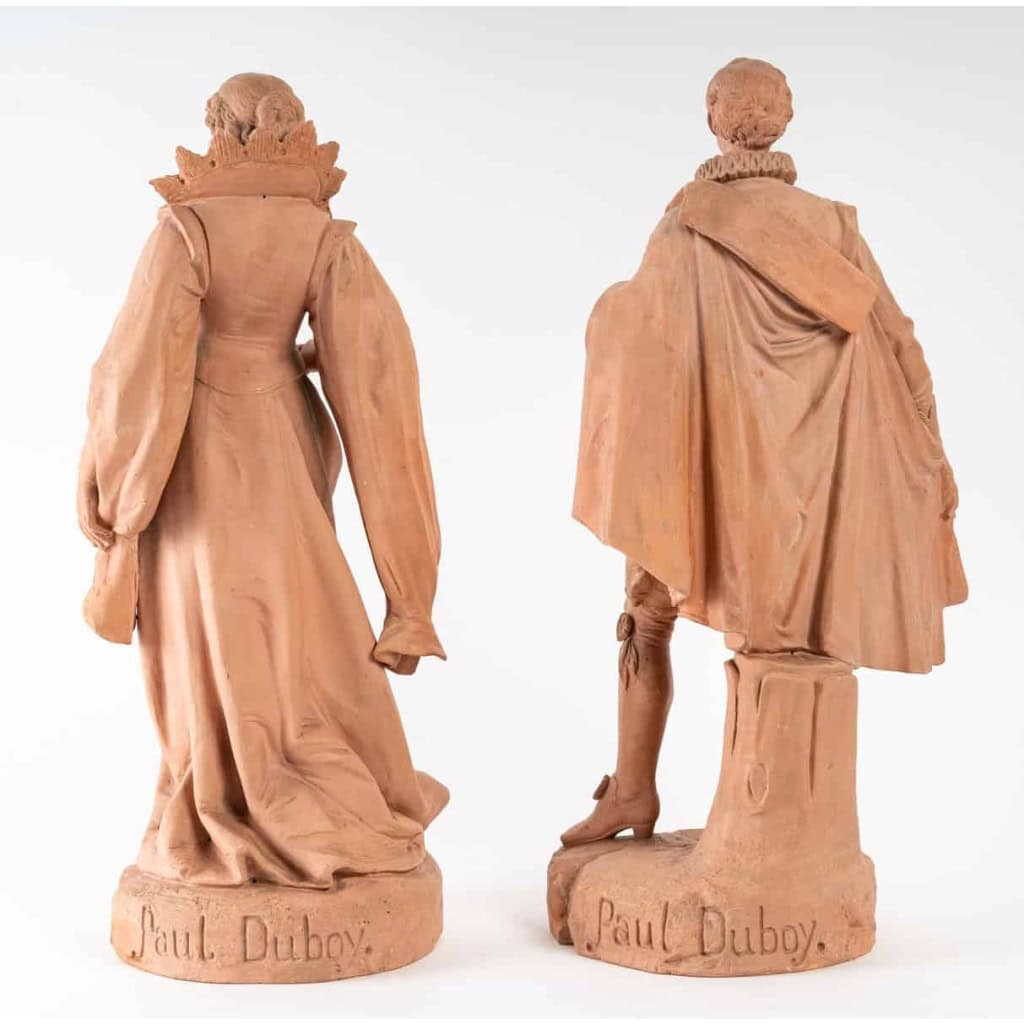 Paire de statuettes en terre cuite, XIXème siècle | Biron Paire de statuettes en terre cuite, XIXème siècle