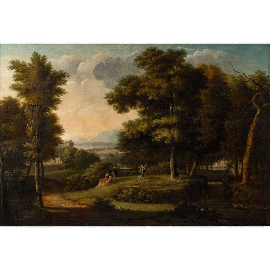 Paysage à l'antique. Attribué à Jean-Victor Bertin 1767-1842