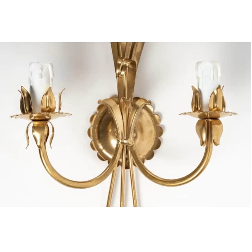 1960 Paire d’Appliques Maison FlorArt. | Biron 1960 Paire d'Appliques Maison FlorArt.