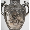 Paire de vases en métal argenté, Asie début du XXème siècle | Biron Paire de vases en métal argenté, Asie début du XXème siècle