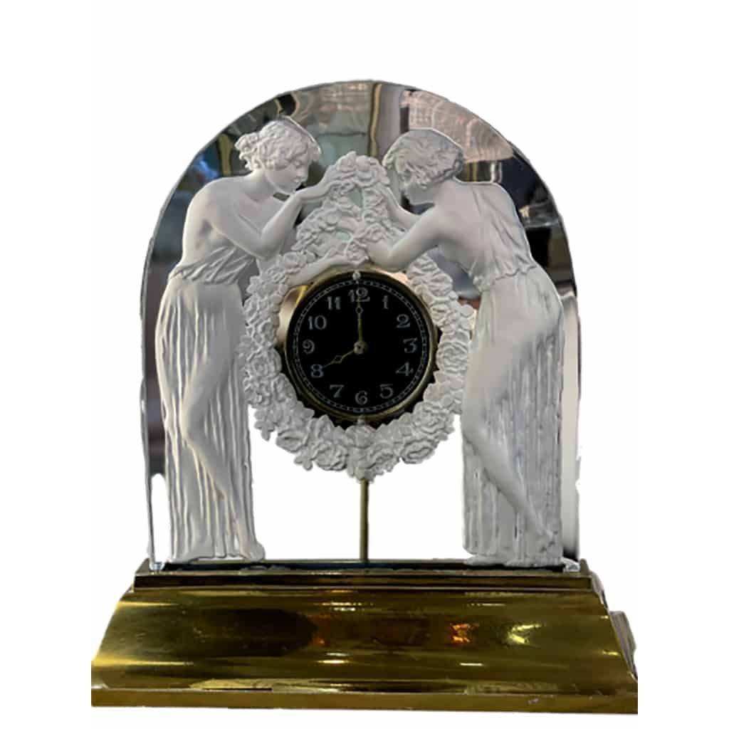 René LALIQUE Pendule électrique « Les deux figurines » – 1926 | Biron |||||||||