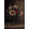 Huile sur toile, Fleurs peintes par Henry Cleenewerck, XIXème siècle