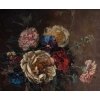 Huile sur toile, Fleurs peintes par Henry Cleenewerck, XIXème siècle