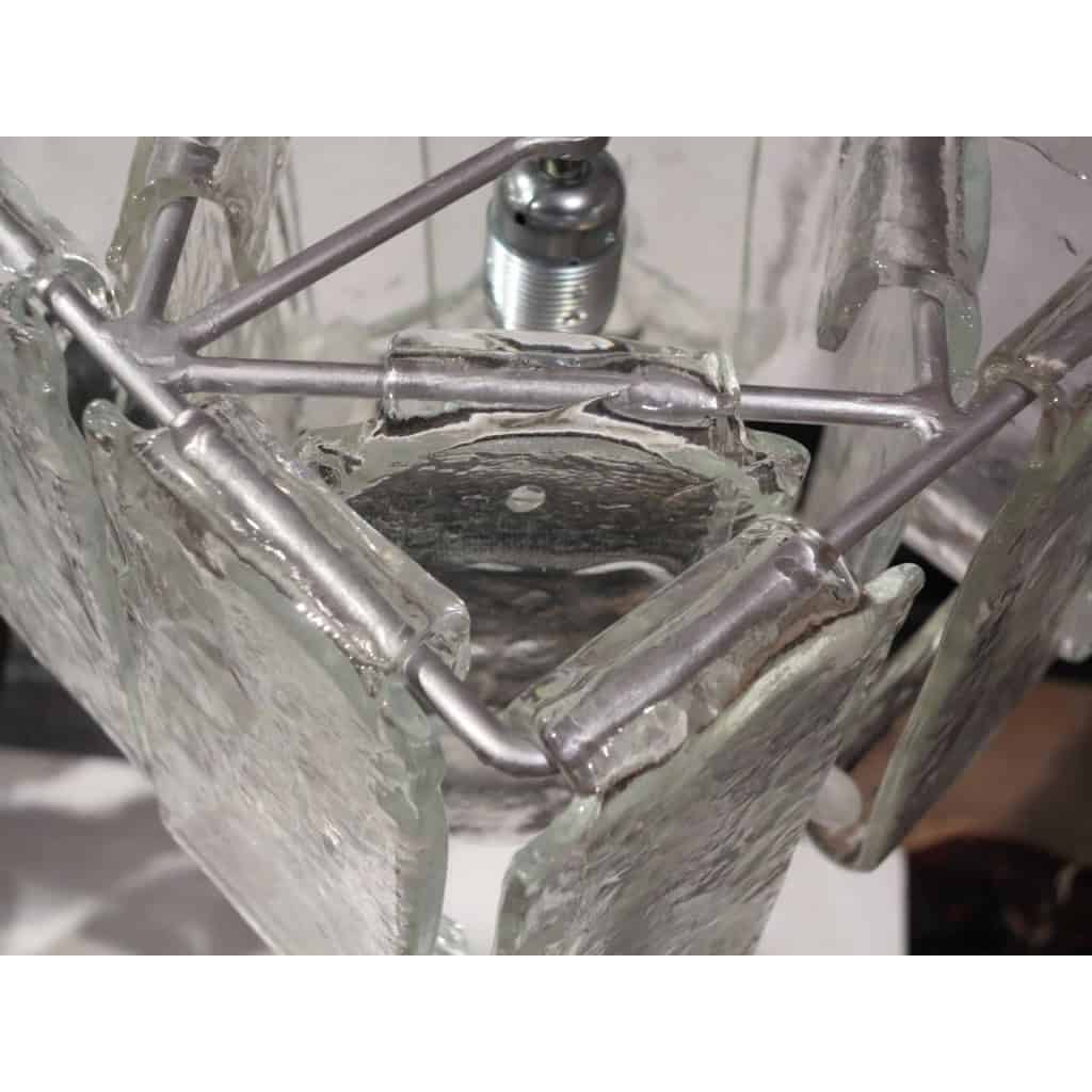 1970′ Paire de Lustres ou Lanternes par Fratelli en Forme de Cage Cristal de Murano | Biron 1970′ Paire de Lustres ou Lanternes par Fratelli en Forme de Cage Cristal de Murano