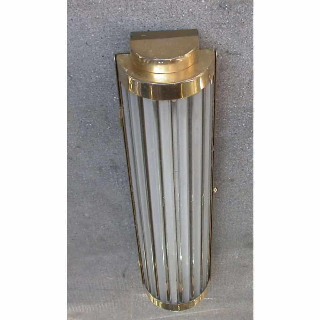 1970′ Série de 8 appliques et + à Tubes de Verre style Genet Michon H 57 cm | Biron 1970′ Série de 8 appliques et + à Tubes de Verre style Genet Michon H 57 cm