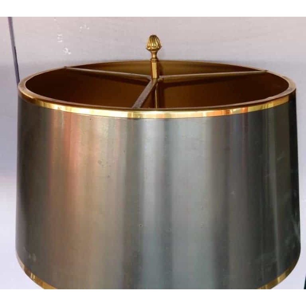 1950/70 Paire de Lampes en Bronze et Œuf en Marbre Portor Signée Charles | Biron 1950/70 Paire de Lampes en Bronze et Œuf en Marbre Portor Signée Charles