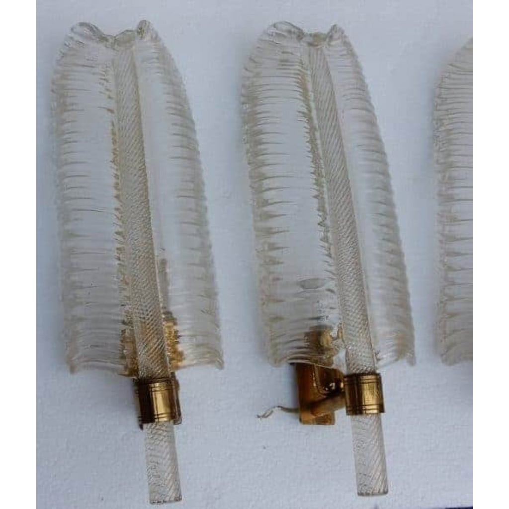 1950/70 5 Appliques Style BAROVIER & TOSO en Cristal de Murano 40 x 14 cm | Biron 1950/70 5 Appliques Style BAROVIER & TOSO en Cristal de Murano 40 x 14 cm