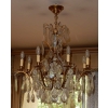 1950′ Lustre Cage Style Louis XV A 8 Lumières Et Cristal Baccarat | Biron 1950′ Lustre Cage Style Louis XV A 8 Lumières Et Cristal Baccarat