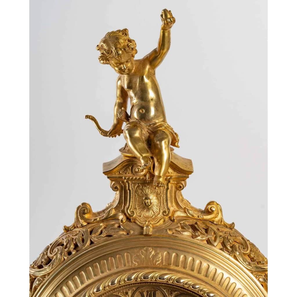 Une garniture de style renaissance en bronze doré fin XIXème siècle | Biron Une garniture de style renaissance en bronze doré fin XIXème siècle