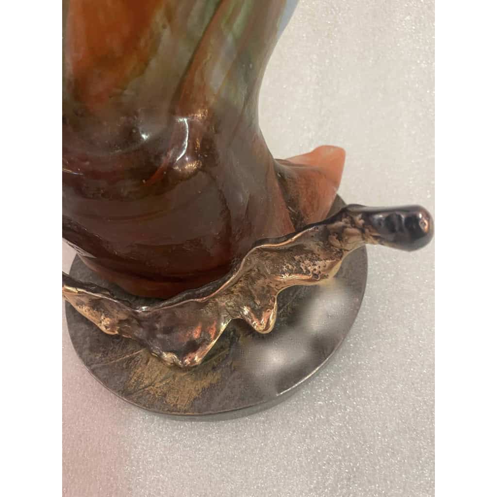 1970/80 Chat En Bronze Et Pâte De Verre, Sculpture Signée LOHE 5