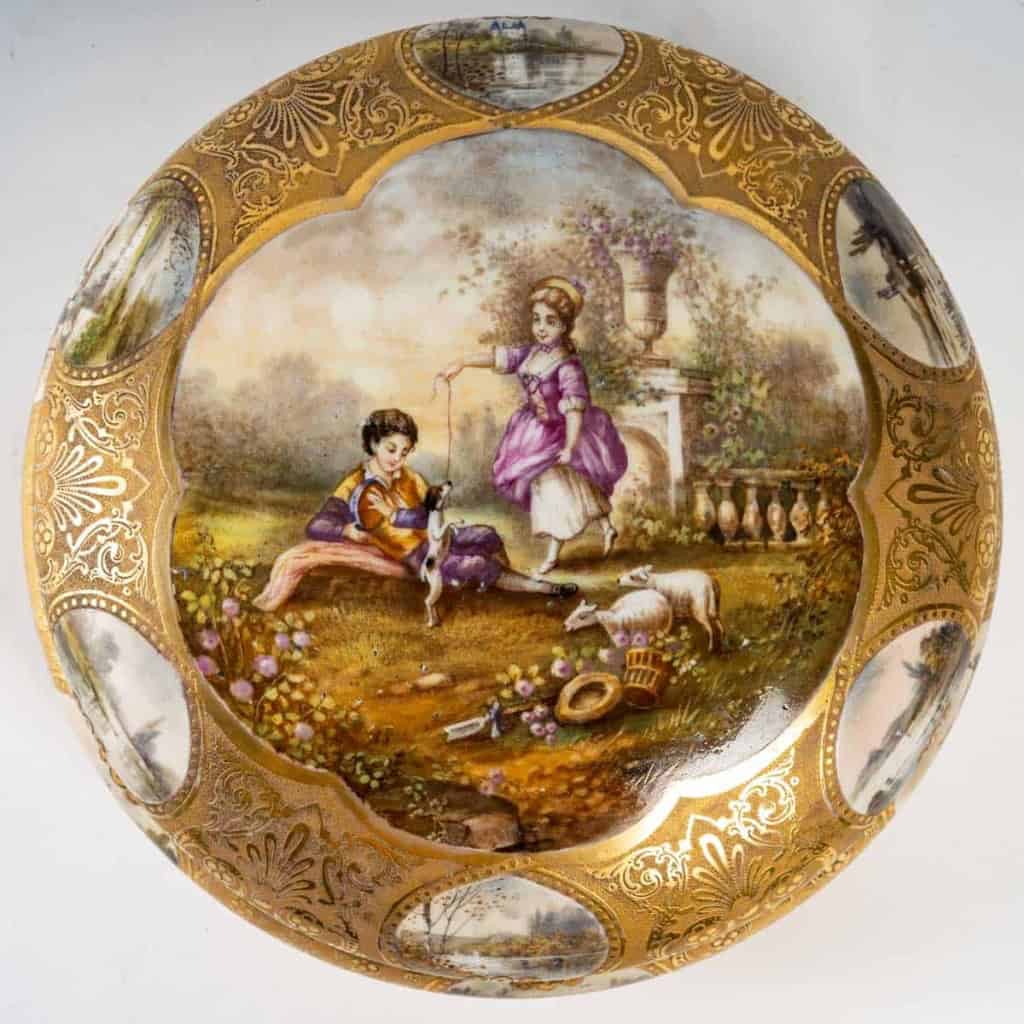 Bonbonnière, "scène champêtre", fin XIXème siècle