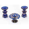 Paire de flacons et coupe en cristal de Bohème, XIXème siècle | Biron Paire de flacons et coupe en cristal de Bohème, XIXème siècle