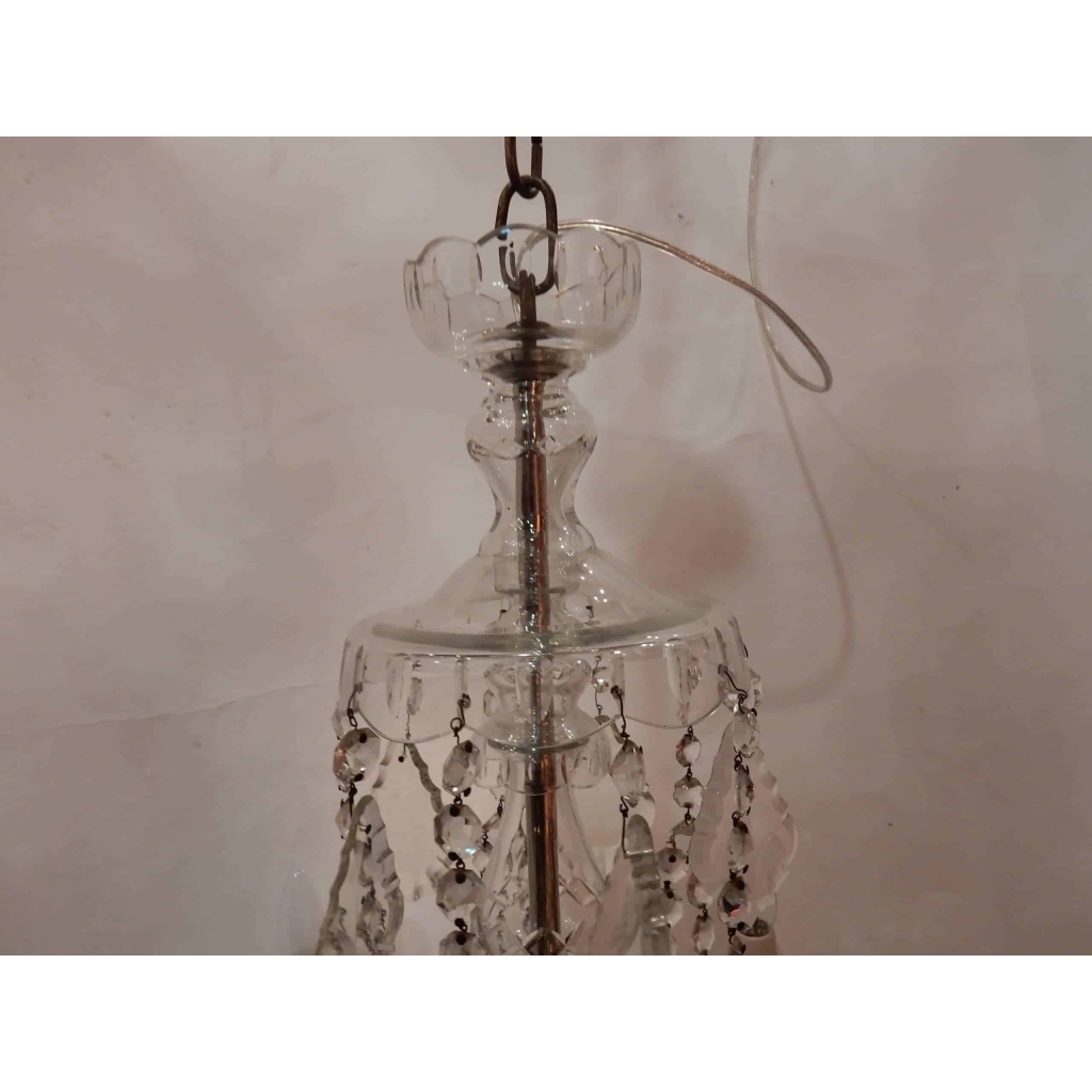 1950′ Lustre en Cristal de Bohême 5 Bras | Biron 1950′ Lustre en Cristal de Bohême 5 Bras