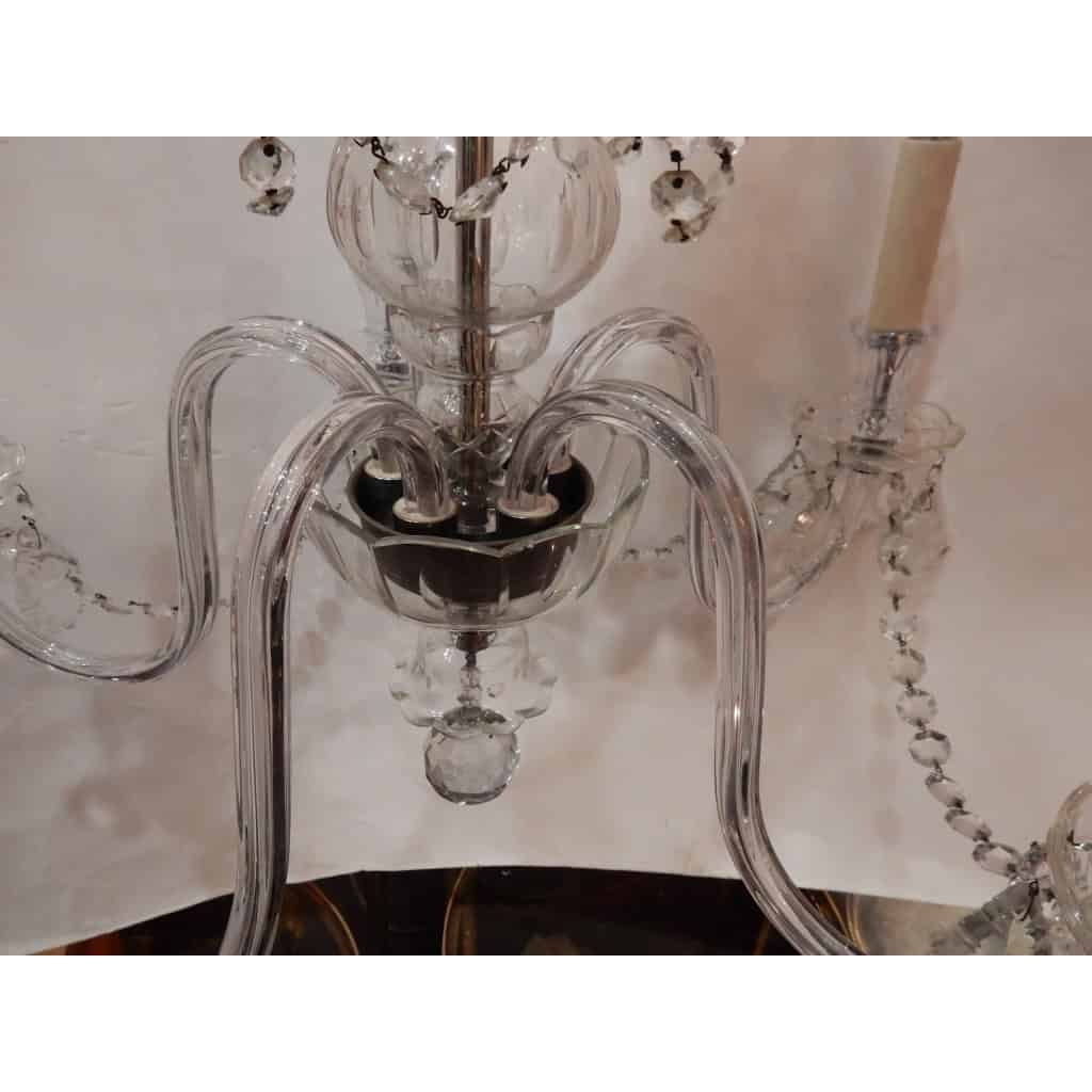 1950′ Lustre en Cristal de Bohême 5 Bras | Biron 1950′ Lustre en Cristal de Bohême 5 Bras