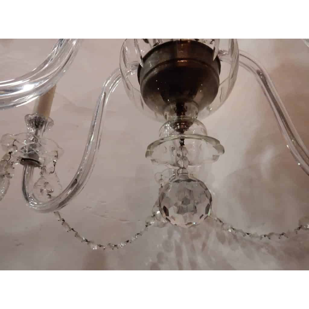 1950′ Lustre en Cristal de Bohême 5 Bras | Biron 1950′ Lustre en Cristal de Bohême 5 Bras