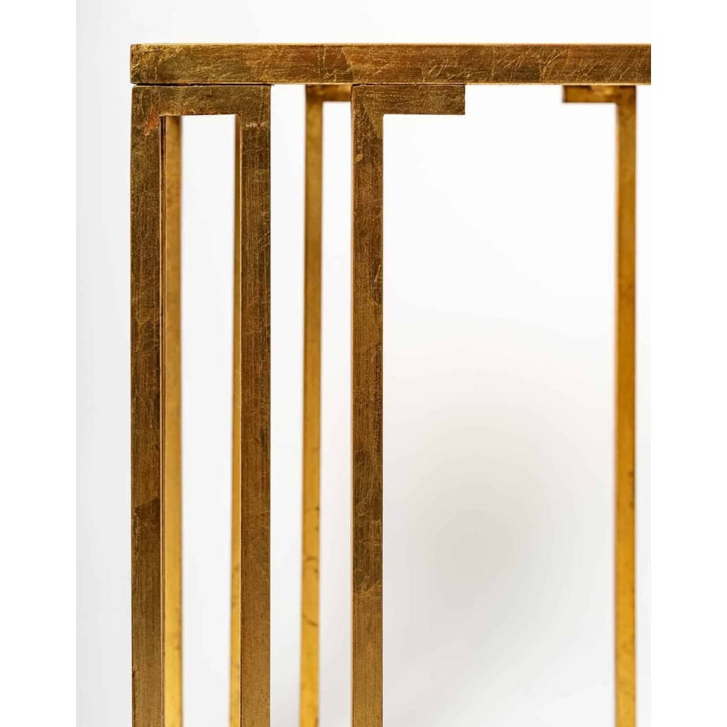 Paire de bout de canapé en métal doré, XXème siècle | Biron Paire de bout de canapé en métal doré, XXème siècle