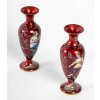Une paire de vases en émail fin XIXème siècle | Biron Une paire de vases en émail fin XIXème siècle