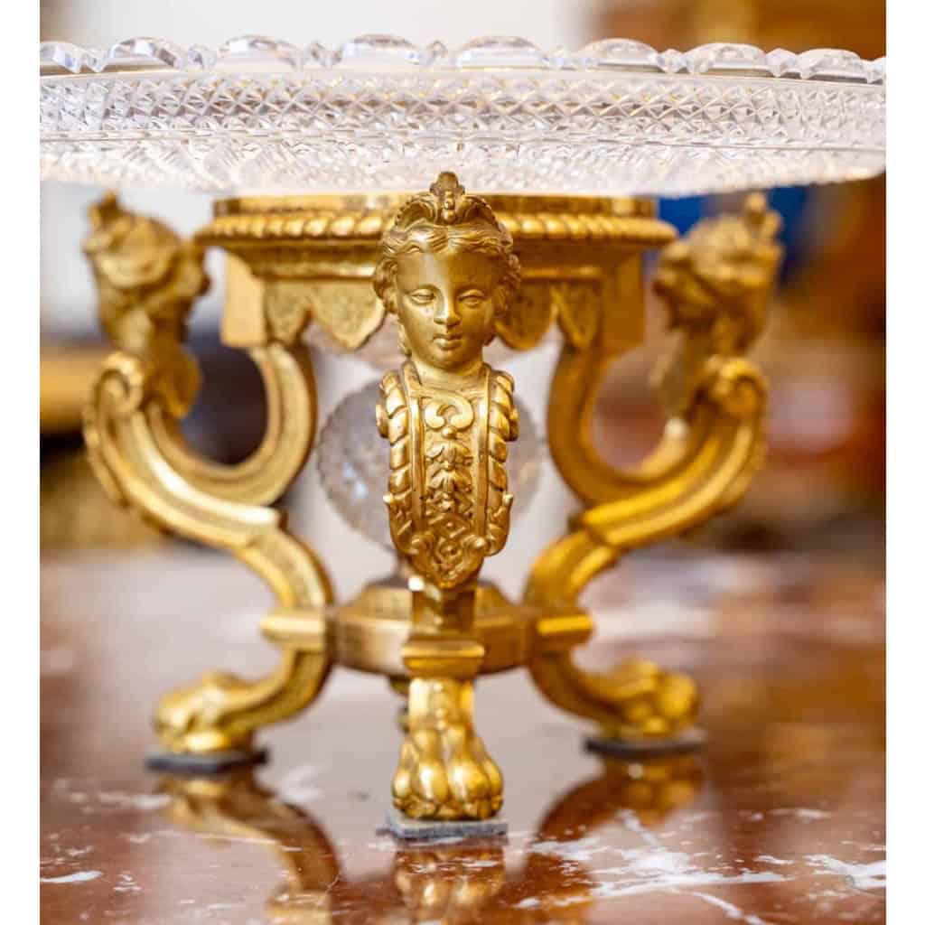 Paire de coupes en cristal et bronze Baccarat