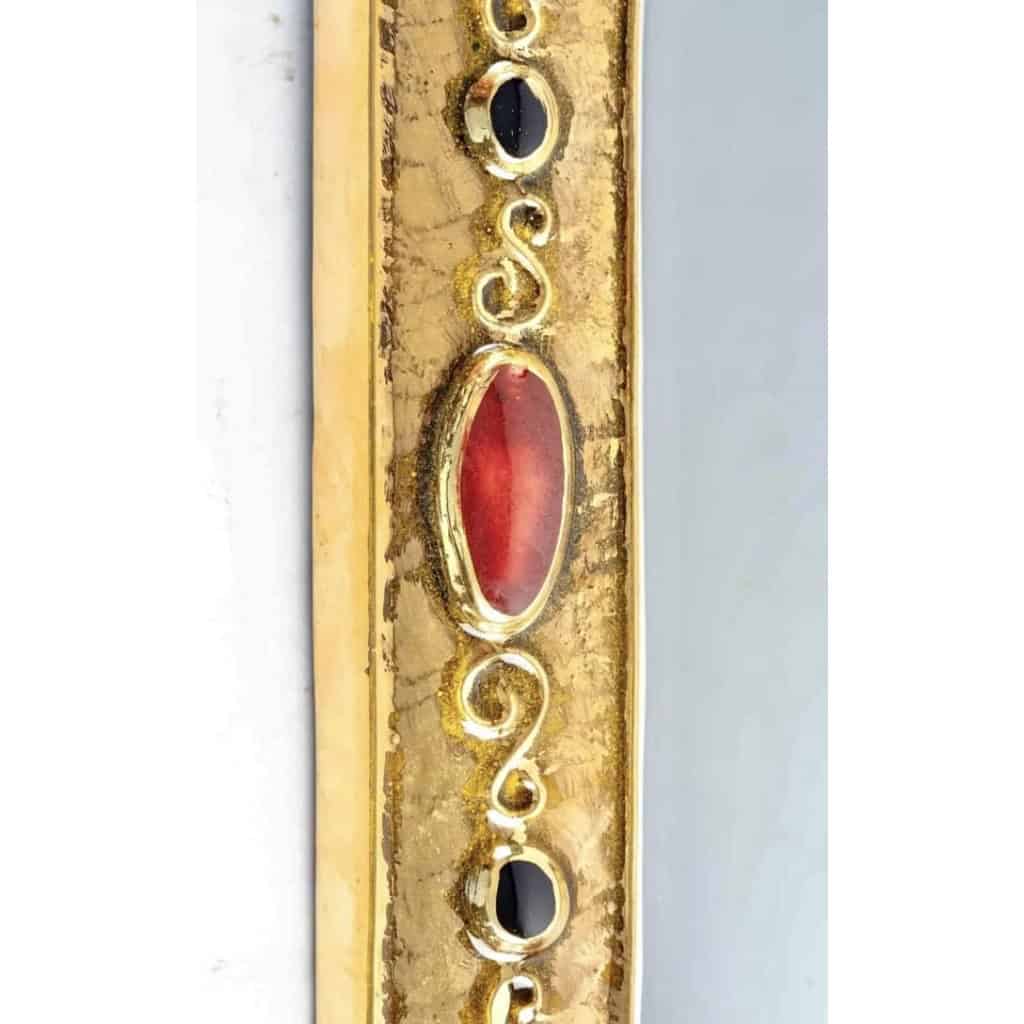 1970 François Lembo Miroir, Céramique, Bijoux, Signé 5