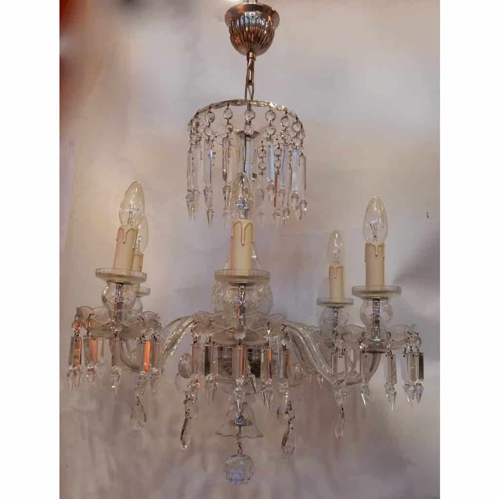 1950′ Lustre en Cristal de Bohême Ou Baccarat 6 Bras | Biron |||||||||