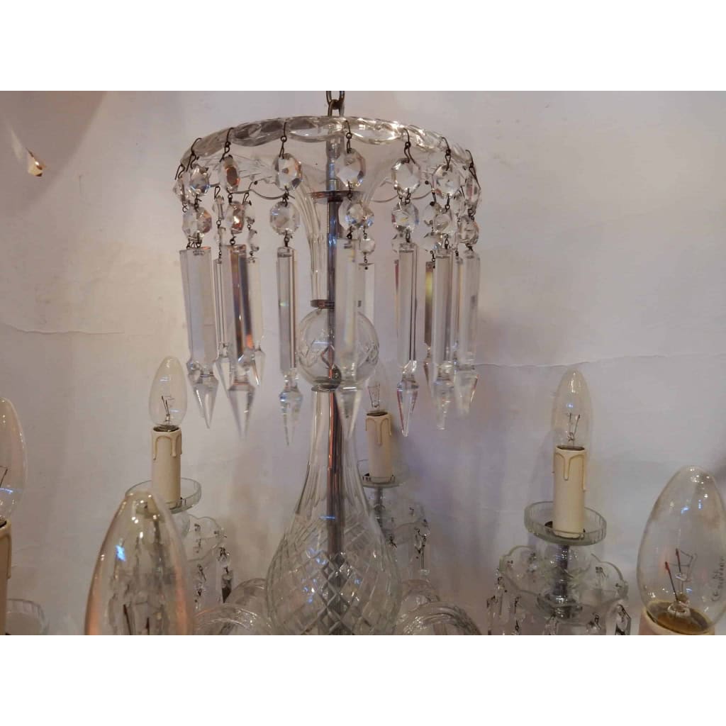 1950′ Lustre en Cristal de Bohême Ou Baccarat 6 Bras | Biron 1950′ Lustre en Cristal de Bohême Ou Baccarat 6 Bras