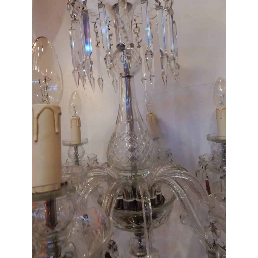 1950′ Lustre en Cristal de Bohême Ou Baccarat 6 Bras | Biron 1950′ Lustre en Cristal de Bohême Ou Baccarat 6 Bras