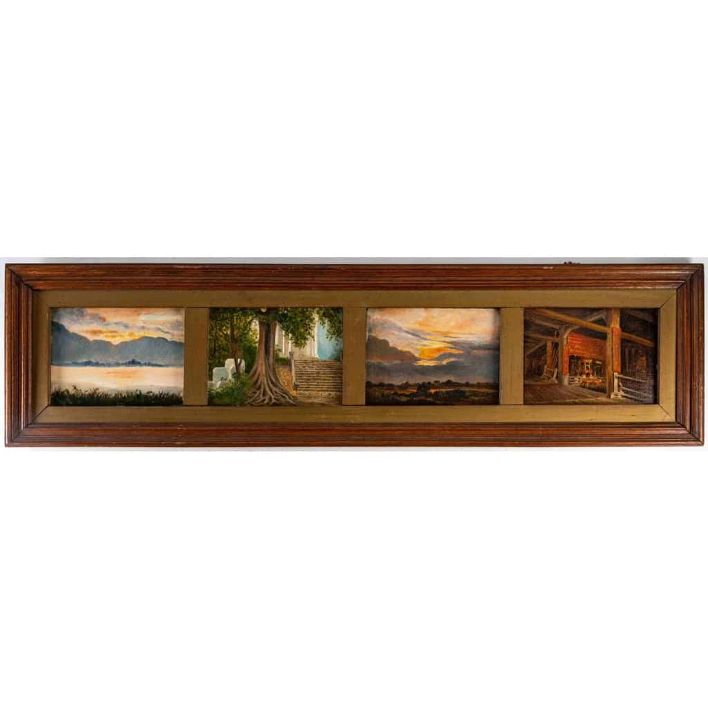 Paysage du Vietnam, 4 huiles signées Auguste Pavie, situées et datées de 1904 | Biron |||||||