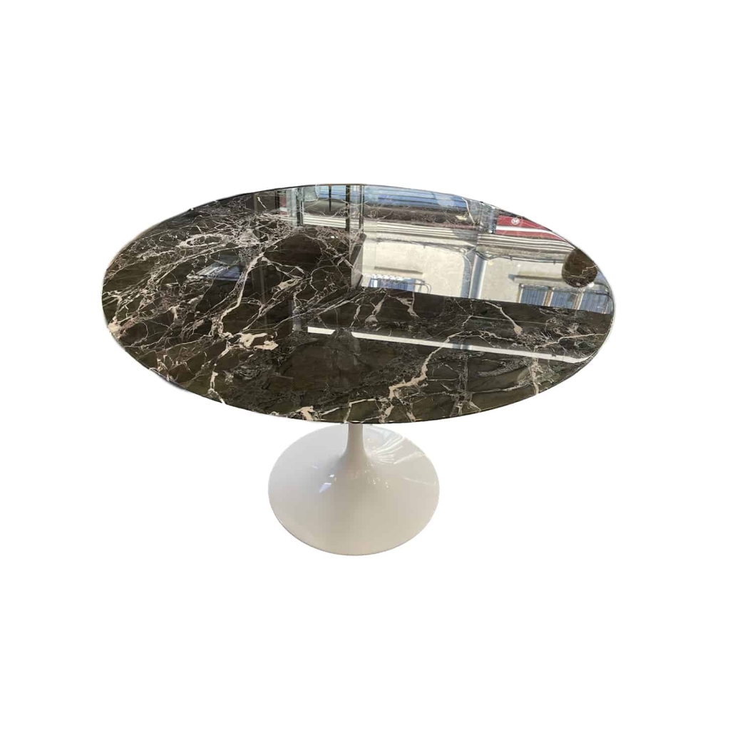 Knoll & Eero Saarinen , Table « Tulip » Marbre Vert imperial 107 cm | Biron ||||||||||||