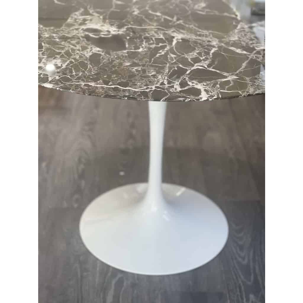 Knoll & Eero Saarinen , Table « Tulip » Marbre Vert imperial 107 cm | Biron Knoll & Eero Saarinen , Table "Tulip" Marbre Vert imperial 107 cm