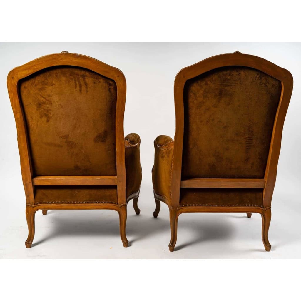 Paire de bergères en hêtre, Style Louis XV, XIXème siècle | Biron Paire de bergères en hêtre, Style Louis XV, XIXème siècle
