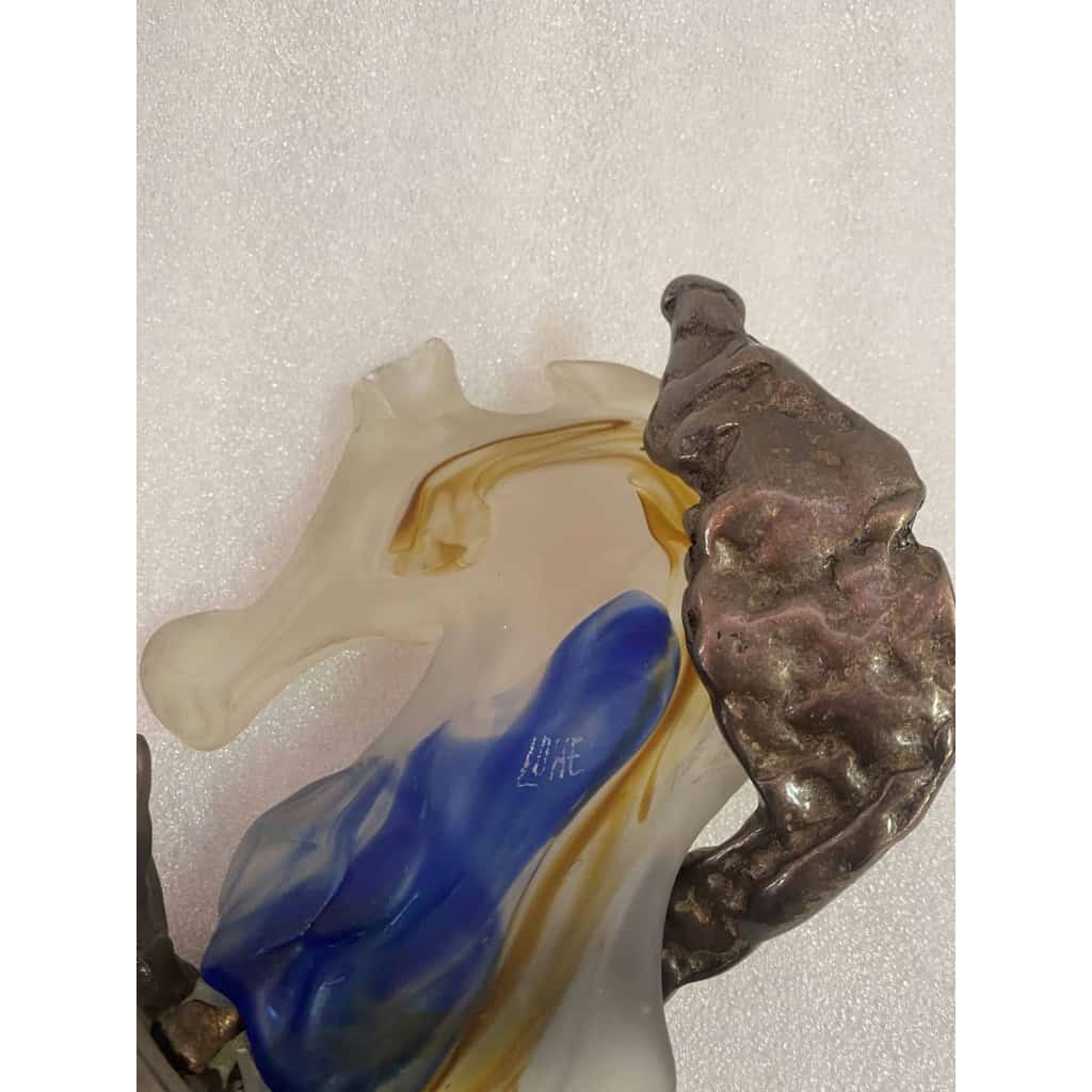 1970/80 Hippocampe En Bronze Et Pâte De Verre, Sculpture Signée LOHE | Biron 1970/80 Hippocampe En Bronze Et Pâte De Verre, Sculpture Signée LOHE