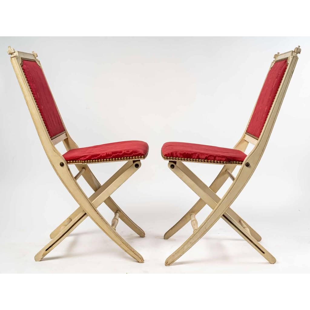 Paire de chaises d’appoint style Louis XVI, Années 1950 | Biron Paire de chaises d'appoint style Louis XVI, Années 1950