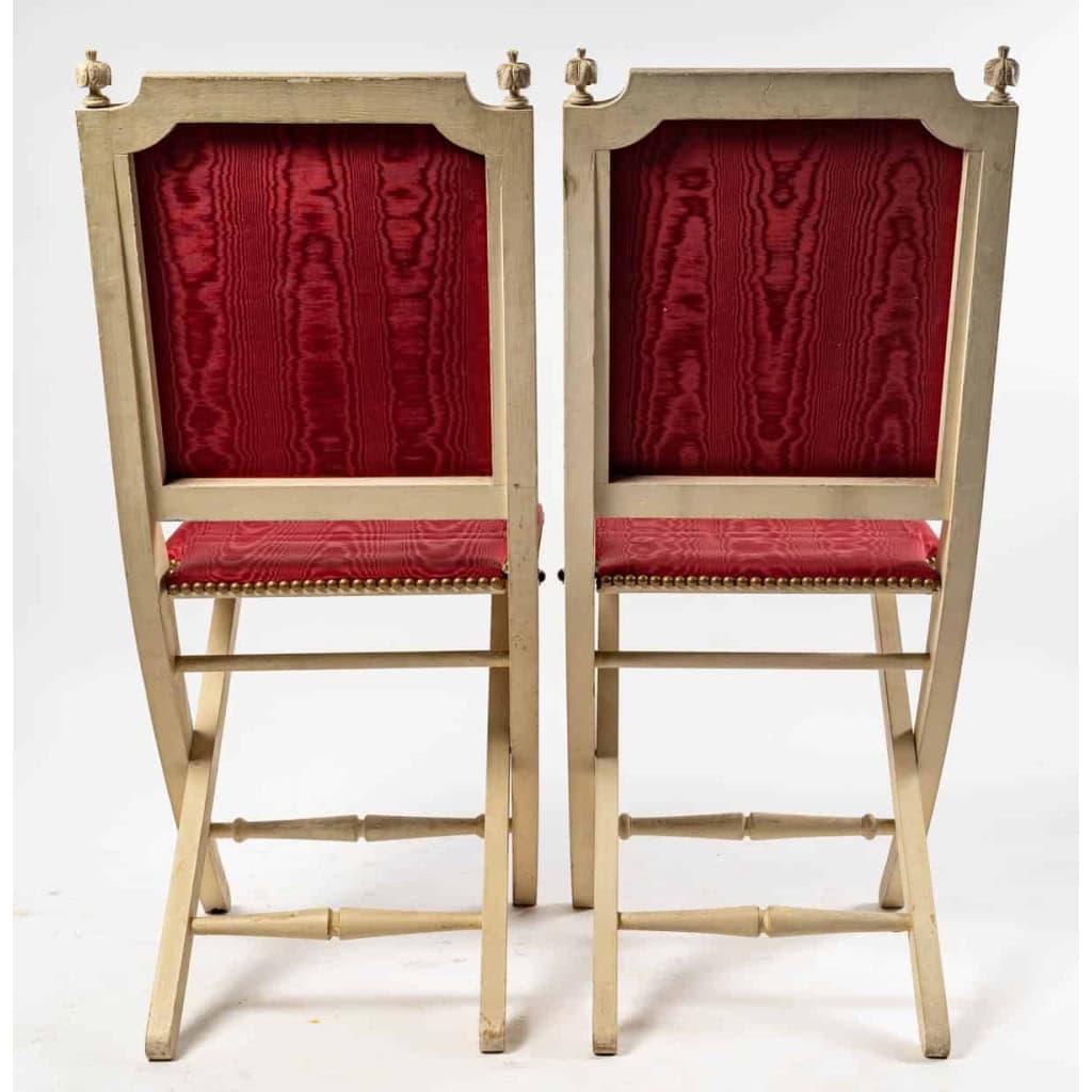 Paire de chaises d’appoint style Louis XVI, Années 1950 | Biron Paire de chaises d'appoint style Louis XVI, Années 1950