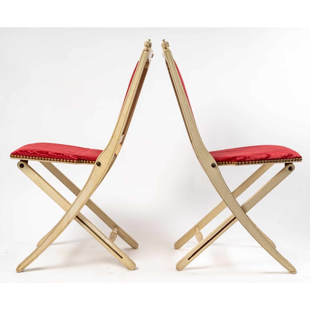 Paire de chaises d’appoint style Louis XVI, Années 1950 | Biron Paire de chaises d'appoint style Louis XVI, Années 1950