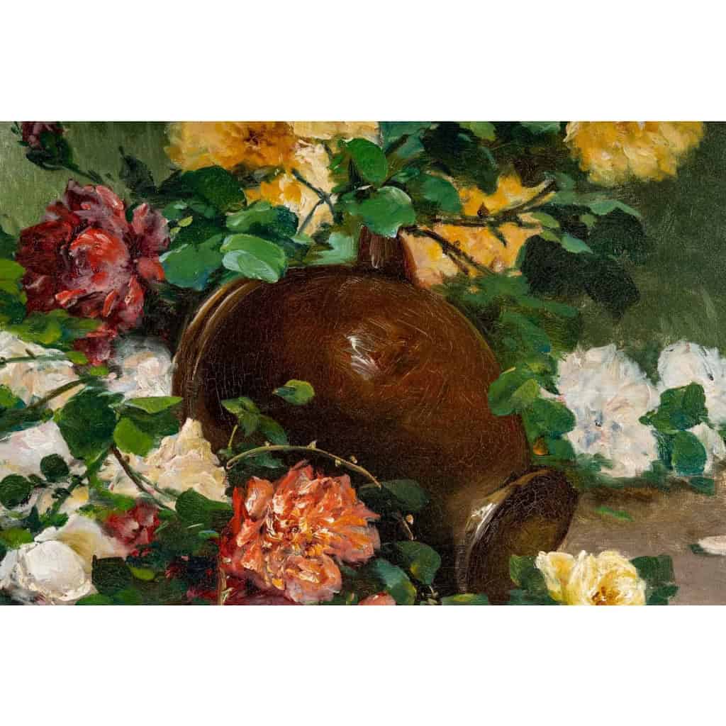 Henri Cauchois : Bouquet de roses au pichet.