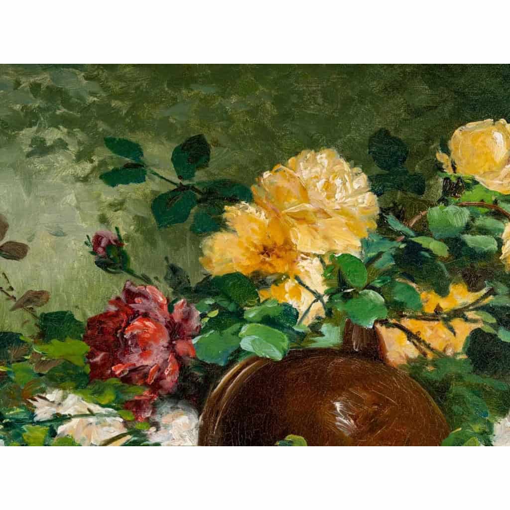 Henri Cauchois : Bouquet de roses au pichet.