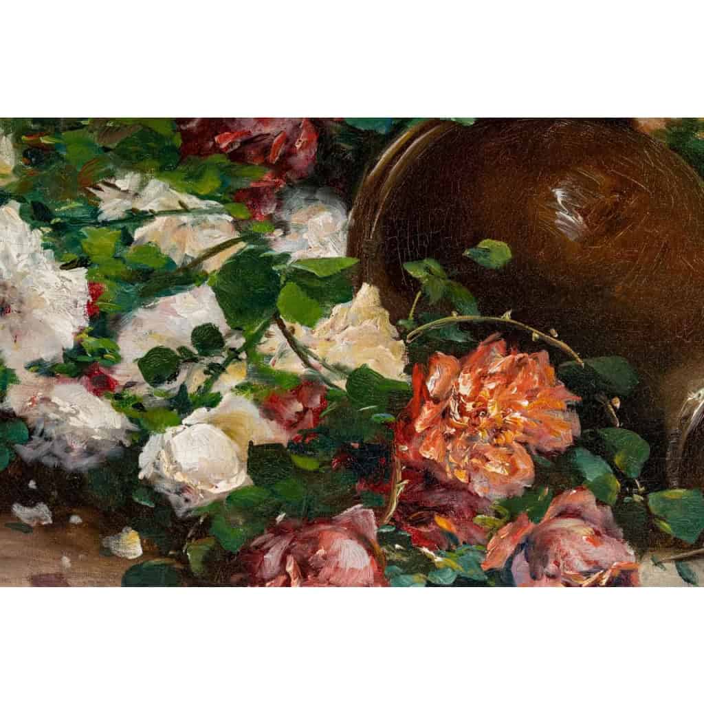 Henri Cauchois : Bouquet de roses au pichet.