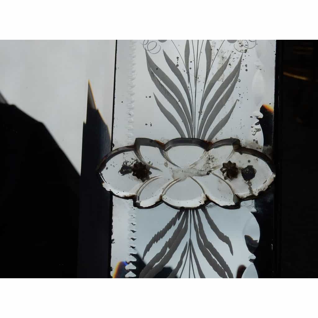 1900′ Miroir Vénitien A Décor Floral et Fronton 172 x 89 cm 6