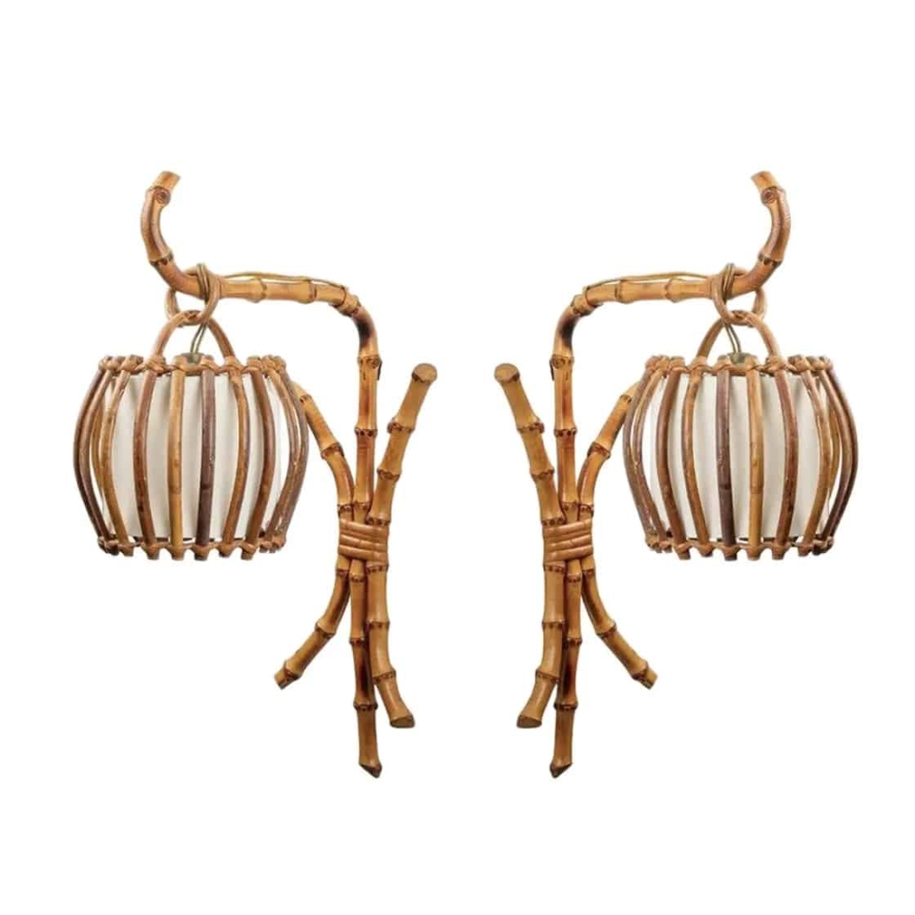 1960 Paire d’appliques « Lanterne » Louis Sognot | Biron ||||||