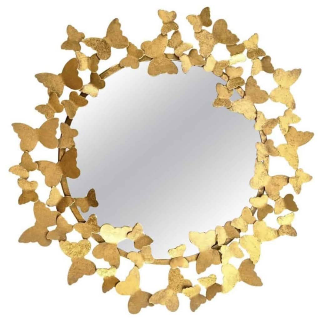 1960 Miroir aux papillons en métal doré de la Maison FlorArt | Biron |||||