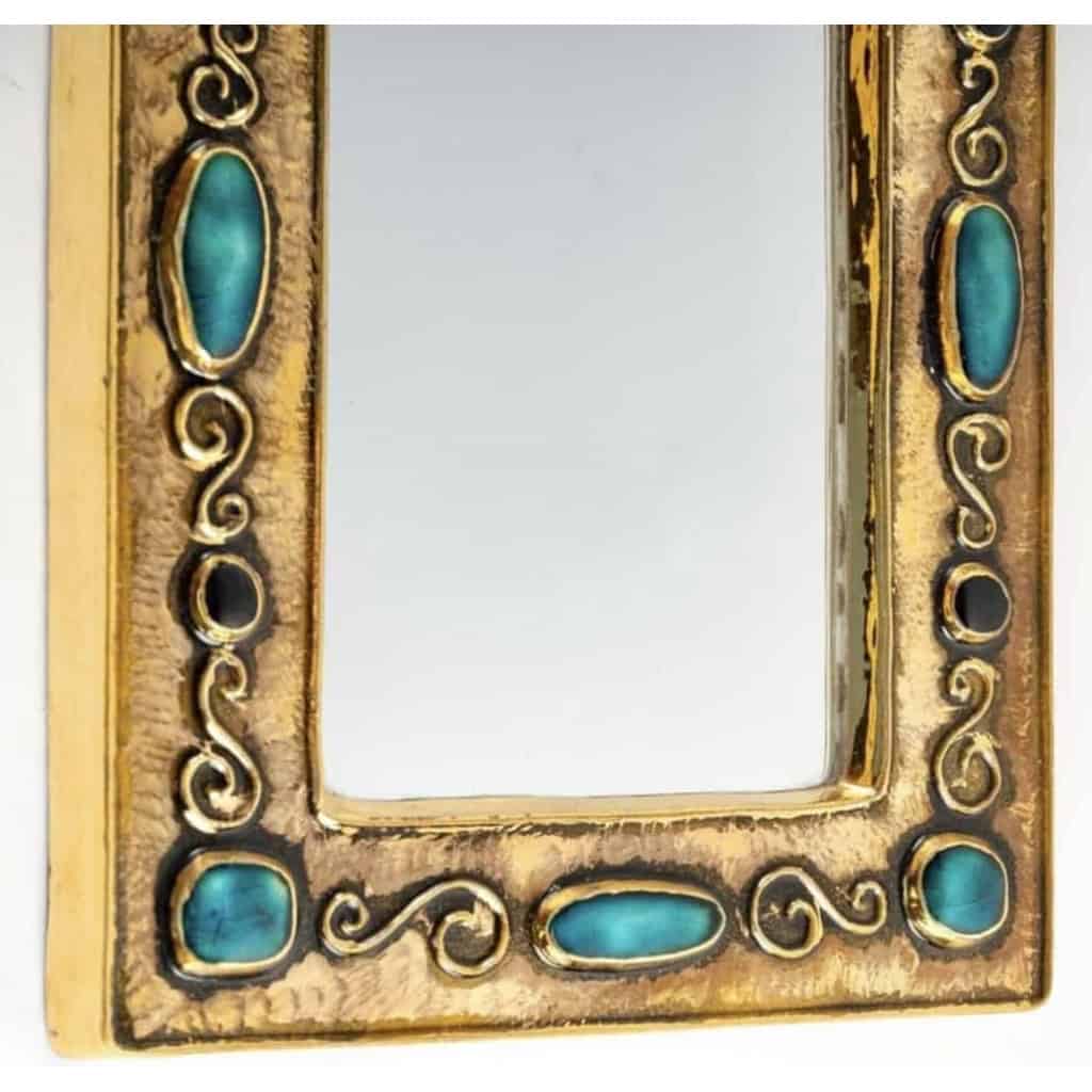 1970 Miroir de François Lembo, céramique. signé | Biron 1970 Miroir de François Lembo, céramique. signé
