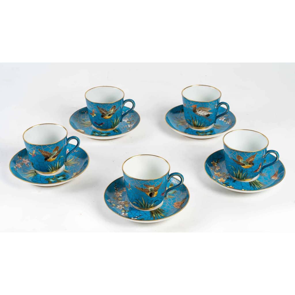 5 tasses à oiseaux Pickenhammer (1876-1887) | Biron |||||||||||||