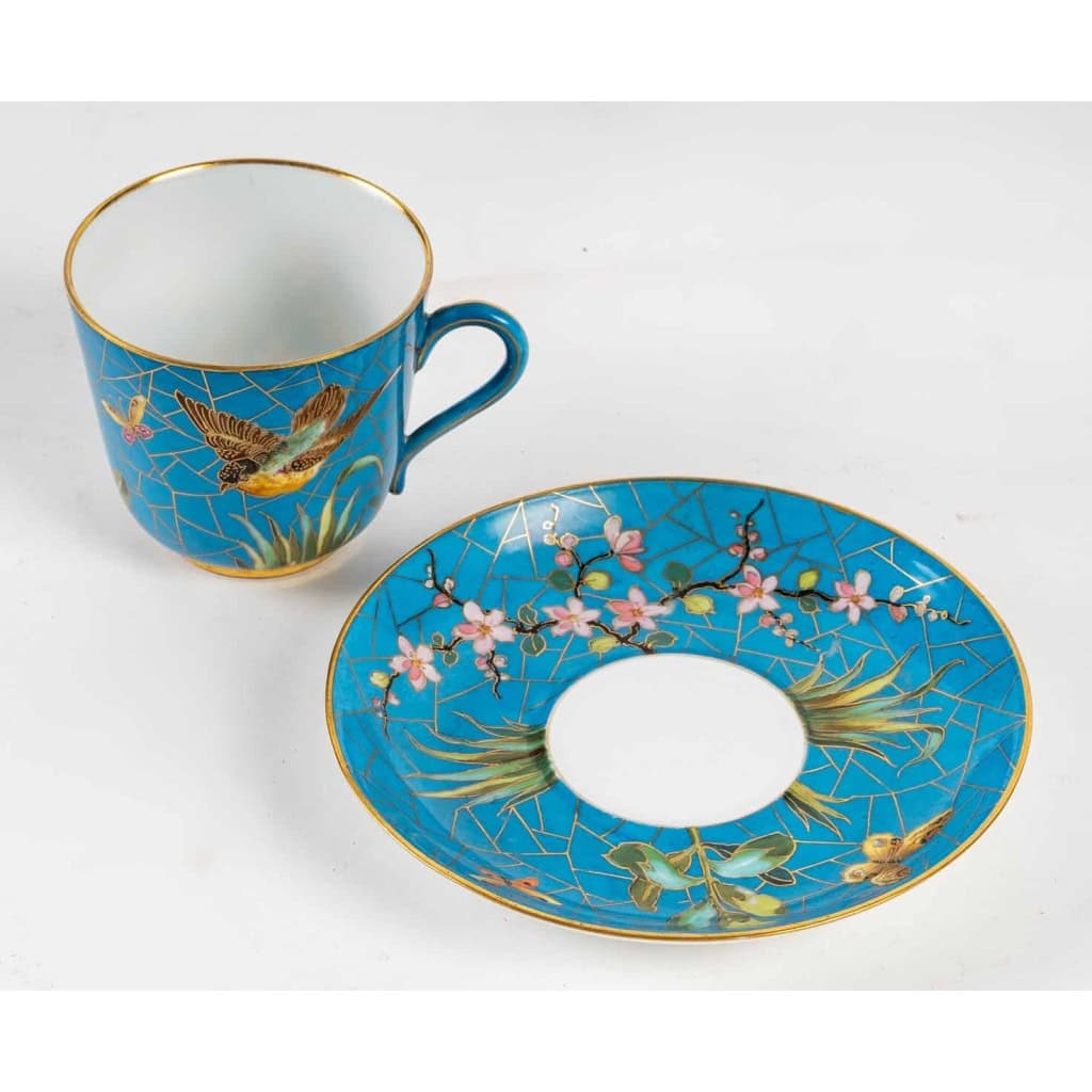 5 tasses à oiseaux Pickenhammer (1876-1887) | Biron 5 tasses à oiseaux Pickenhammer (1876-1887)