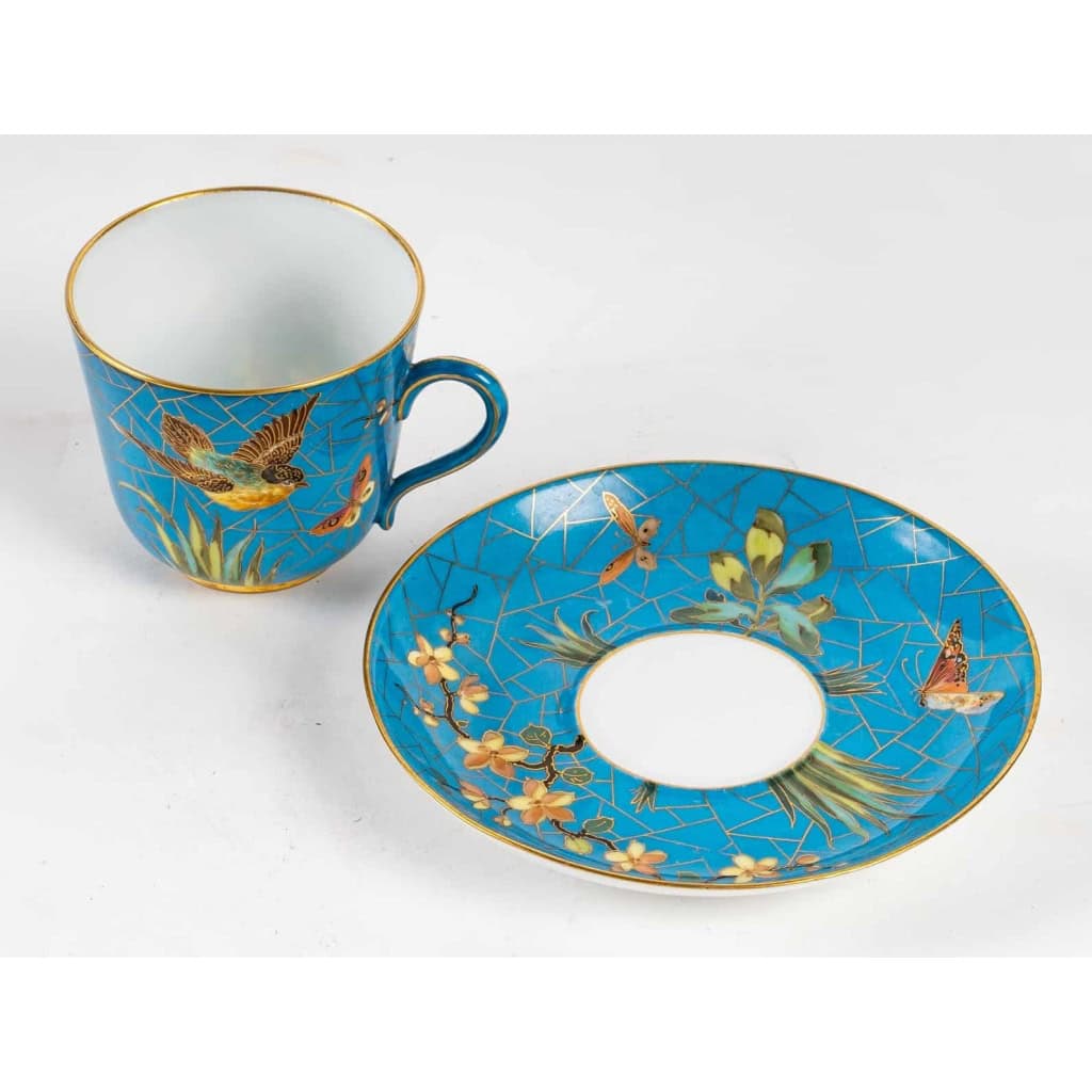 5 tasses à oiseaux Pickenhammer (1876-1887) | Biron 5 tasses à oiseaux Pickenhammer (1876-1887)