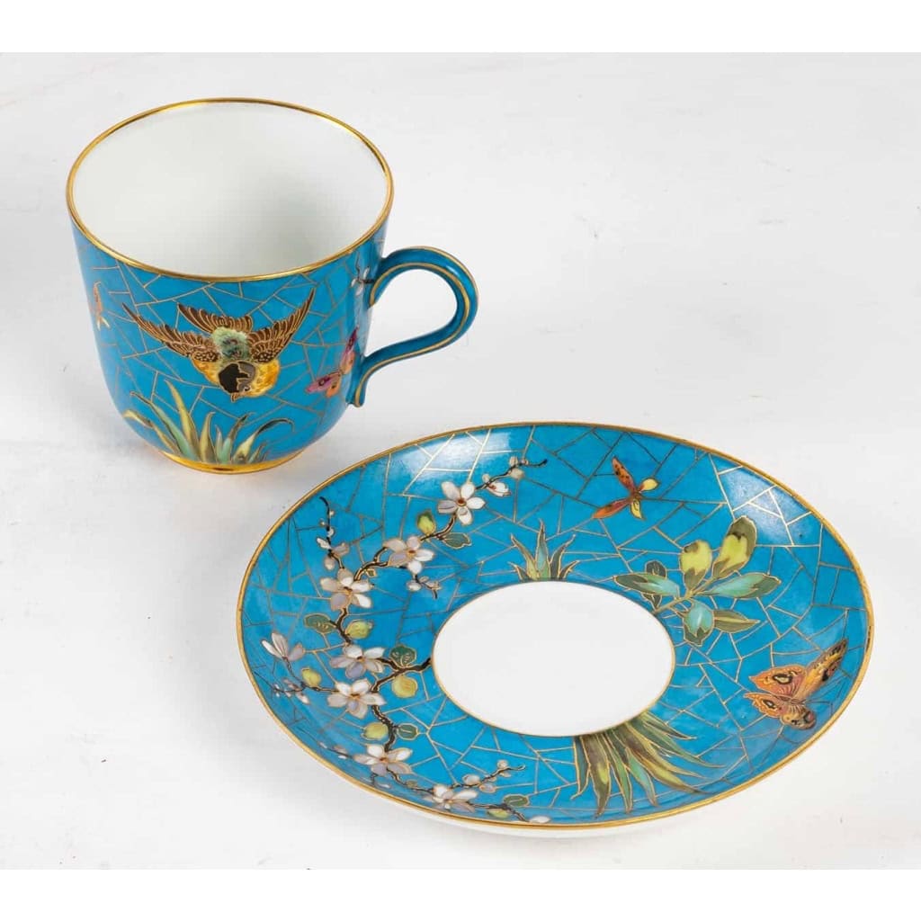 5 tasses à oiseaux Pickenhammer (1876-1887) | Biron 5 tasses à oiseaux Pickenhammer (1876-1887)