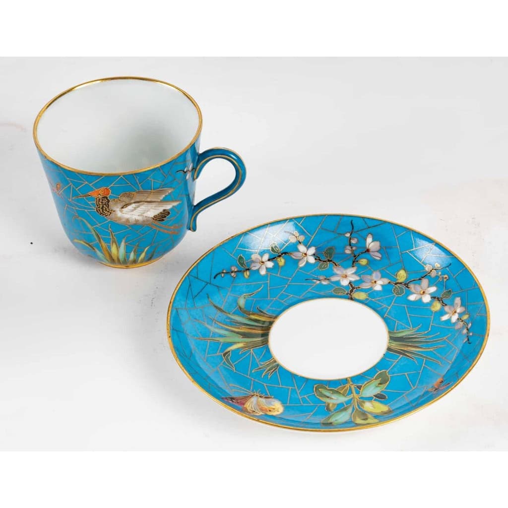 5 tasses à oiseaux Pickenhammer (1876-1887) | Biron 5 tasses à oiseaux Pickenhammer (1876-1887)