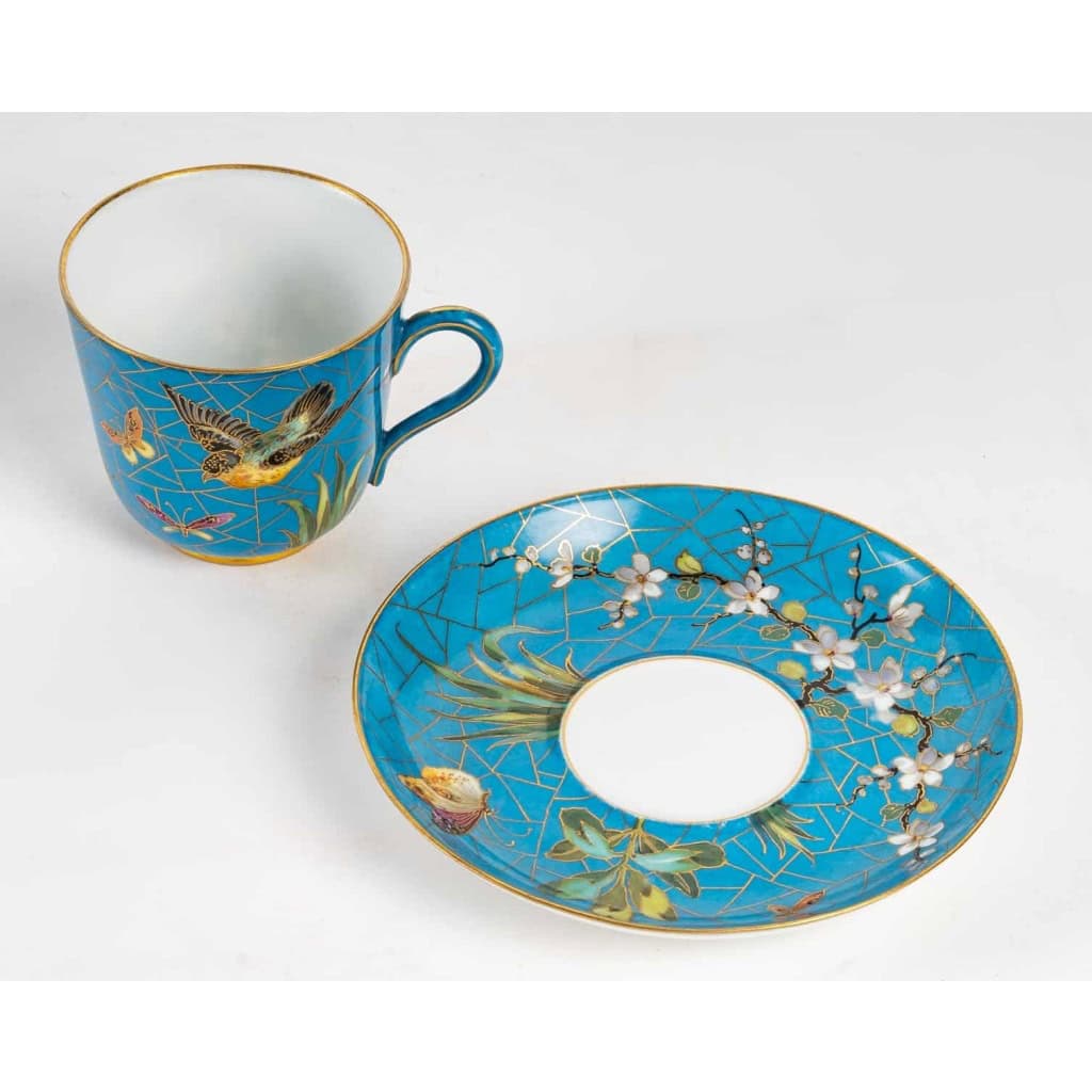 5 tasses à oiseaux Pickenhammer (1876-1887) | Biron 5 tasses à oiseaux Pickenhammer (1876-1887)