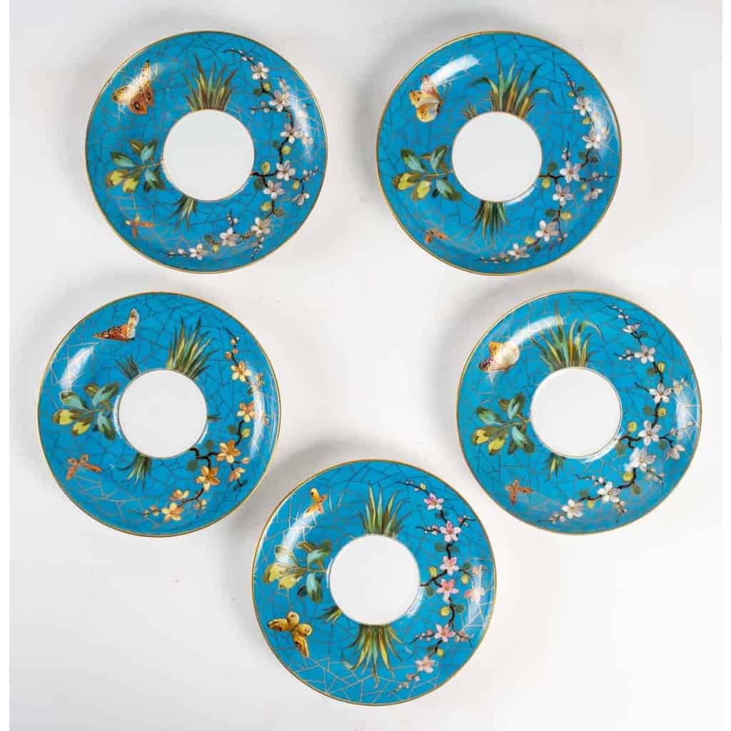5 tasses à oiseaux Pickenhammer (1876-1887) | Biron 5 tasses à oiseaux Pickenhammer (1876-1887)