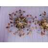 1970′ Paire de Plafonniers ou Appliques à Décor de Fleurs et Feuilles en Métal Doré Style Maison Baguès ou Banci | Biron 1970′ Paire de Plafonniers ou Appliques à Décor de Fleurs et Feuilles en Métal Doré Style Maison Baguès ou Banci