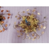 1970′ Paire de Plafonniers ou Appliques à Décor de Fleurs et Feuilles en Métal Doré Style Maison Baguès ou Banci | Biron 1970′ Paire de Plafonniers ou Appliques à Décor de Fleurs et Feuilles en Métal Doré Style Maison Baguès ou Banci